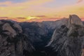 View of Tenaya Canyon and Half Dome from Glacier Point, Yosemite National Park, California Royalty Free Stock Photo